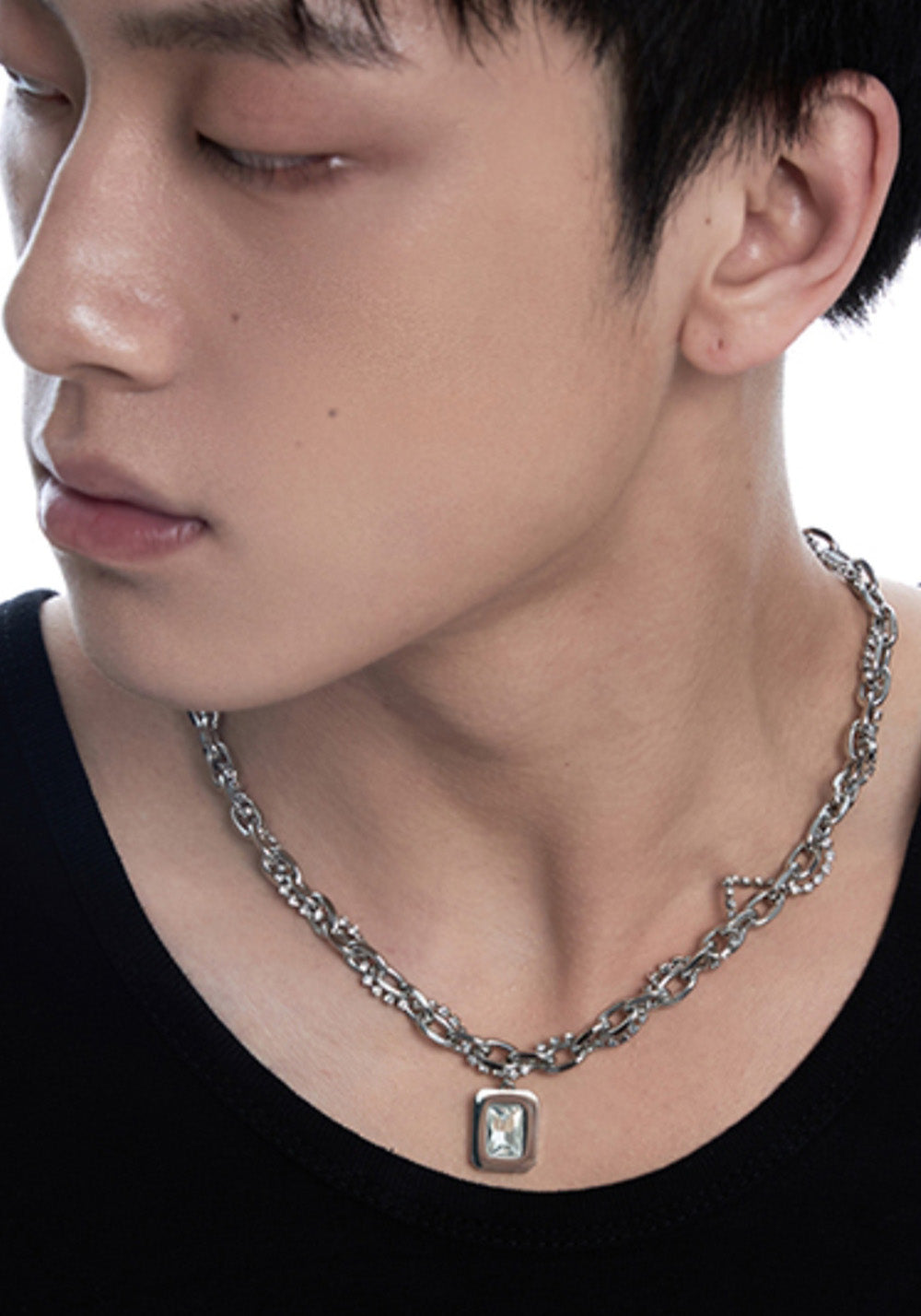 Losing Bargain丨Double-Layer Square Gem Pendant Necklace - PSYLOS 1, Losing Bargain丨Double-Layer Square Gem Pendant Necklace, Accessories, Losing Bargain, PSYLOS 1
